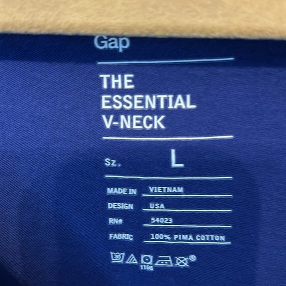 Gap The Essential V-Neck In Blue Women’s Size Large - Picture 2 of 3